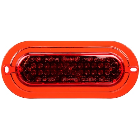 Truck-Lite Super 60, Led, Strobe, 36 Diode, Oval Red, Red Flange Mount, Class Ii, Metalized, Fit 'N Forget 60364R